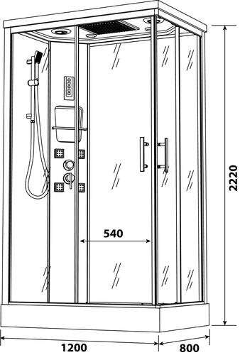 Cabine de douche Hydromassante Sery 120x80x222cm